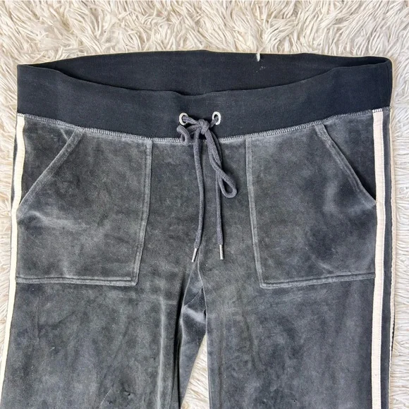 ◾️Rare Vintage Y2K Victoria’s Secret PINK Velour Number Flare Side Stripe Pants - Picture 2 of 7